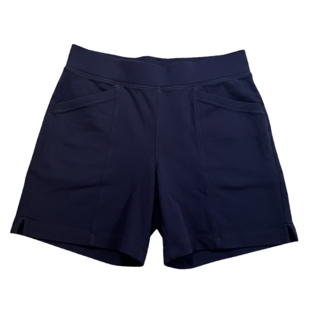 T by Talbots Womens Petite Navy Blue Athletic Shorts Size SP Pockets Stretch